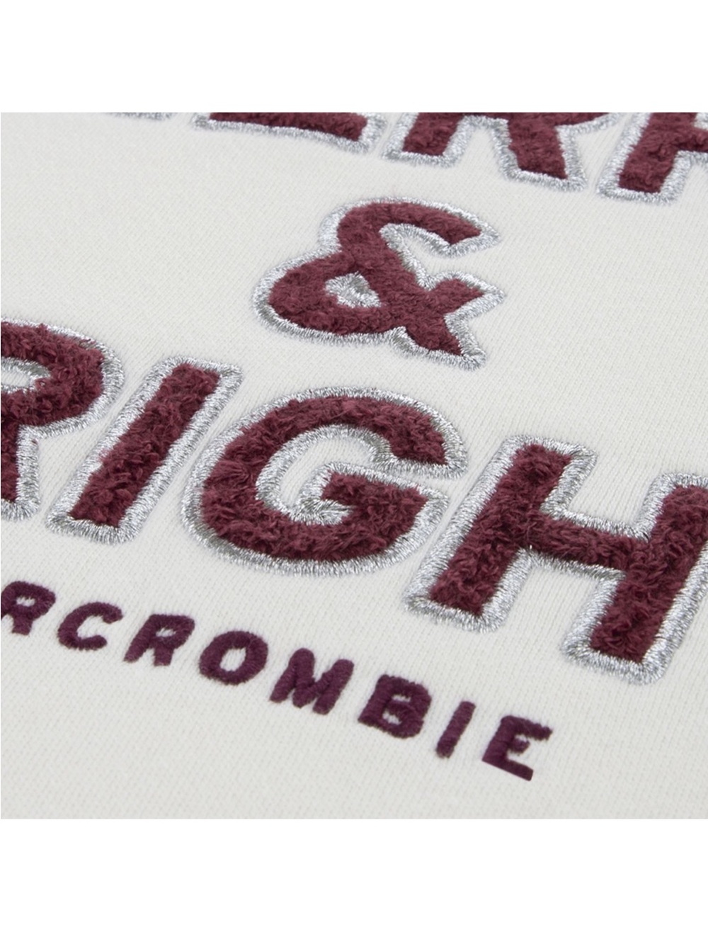 Abercrombie Kids Merry & Bright Embroidered Hoodie Cream NWT Size 7/8 - Picture 3 of 7